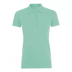 Image of SOLS Womens/Ladies Phoenix Short Sleeve Pique Polo Shirt (S) (Mint)