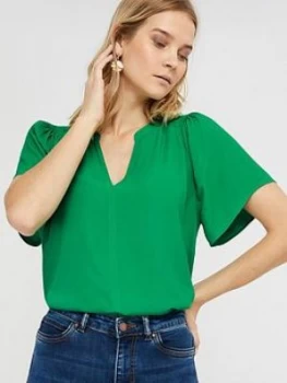Image of Monsoon Arabella Short Sleeve Blouse - Green Size M Women