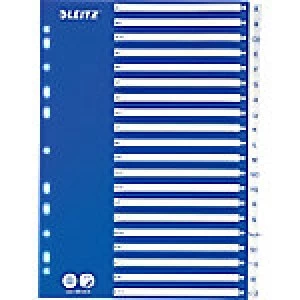 Image of Leitz Indices A4 Blue, White 20 Part Perforated PP A - Z 1