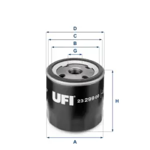 image of UFI 23.299.00 Oil Filter Oil Spin-On