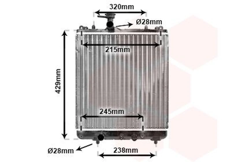 Image of VAN WEZEL Engine radiator VAN WEZEL 52002064