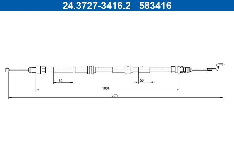 Image of Handbrake cable ATE 24.3727-3416.2