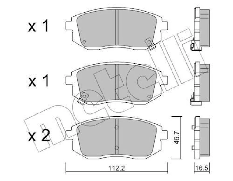 Image of METELLI Brake pad set METELLI 22-1353-0