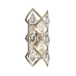 image of Tiara 2 Light Wall Sconce Vienna Bronze, Crystal