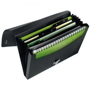 Leitz Recycle Expanding Concertina File A4 - 5 compartments - Black -