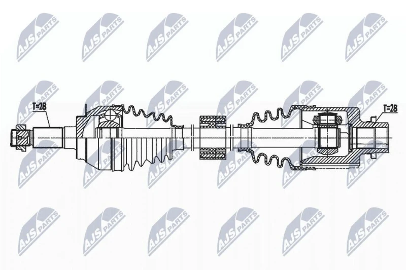 Image of NTY NPW-SU-042 Drive shaft Front Axle Right Drive Shaft (13)