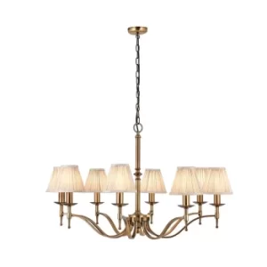 image of Stanford 8 Light Multi Arm Chandelier Antique Brass Finish, E14