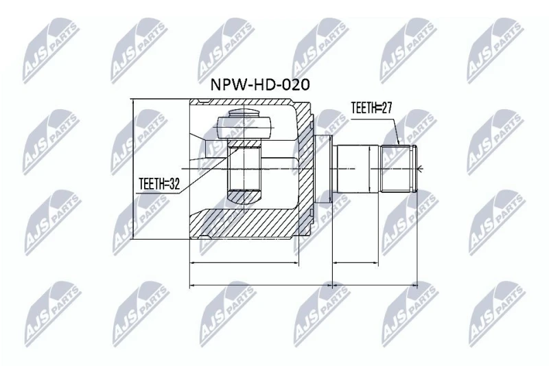 Image of NTY CV joint kit NTY NPW-HD-020