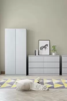 Image of 2 Door Matt Grey Large Double Wardrobe