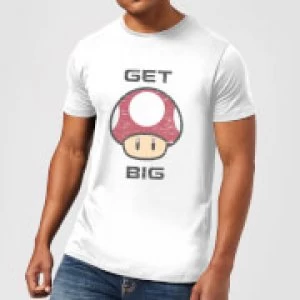 Image of Nintendo Super Mario Get Big Mushroom Mens White T-Shirt - L - White