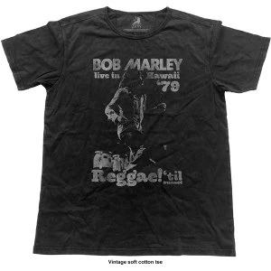 image of Bob Marley - Hawaii Vintage Unisex Medium T-Shirt - Black