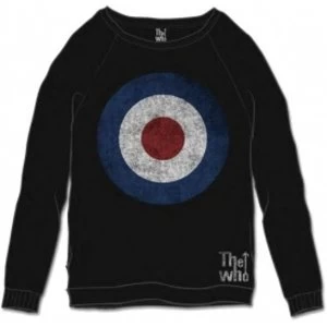 image of The Who Target Distressed Black Mens Sweatshirt Size: Small