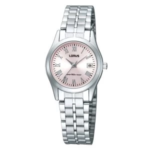 image of Lorus RH731BX9 Ladies Silver Bracelet Watch with Pink Dial