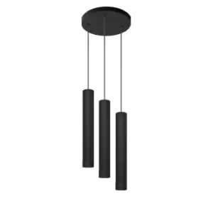 image of Tuba Cluster Pendant Ceiling Light Black 30cm