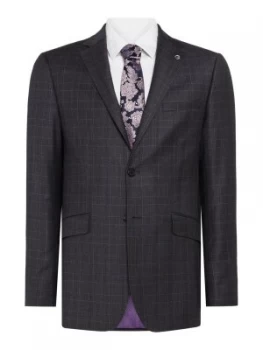 image of Ted Baker Mens Bishop Timeless Check Suit Jacket Grey