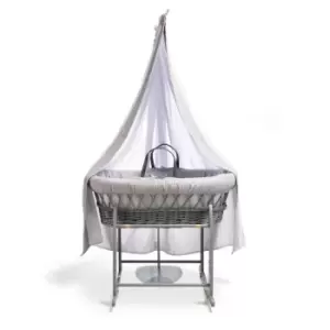 image of Clair de Lune 6 Piece Waffle Moses Basket Starter Set - Grey Waffle/Grey Basket