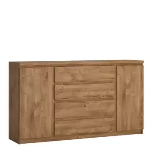 Image of Fribo 2 Door 4 Drawer Wide Sideboard In Oak Effect