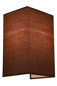 Image of Wall Wash Light with Switch Rectangle Mocha Fabric Shade