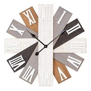 Image of Home Multi Finish Wooden Plank Wall Clock 60cm