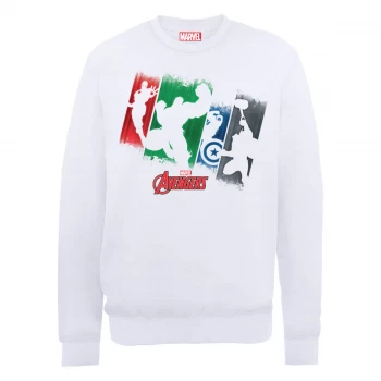 Image of Marvel Avengers Assemble Team Punch Out Sweatshirt - White - S