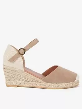 Image of Barbour Barbour Frances Suede Wedge Sandal - Brown, Size 4, Women