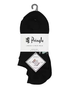 Image of Pringle 5 Pack Ankle Socks Black