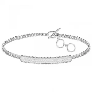 Image of Ladies Swarovski Silver Plated Locket Bracelet