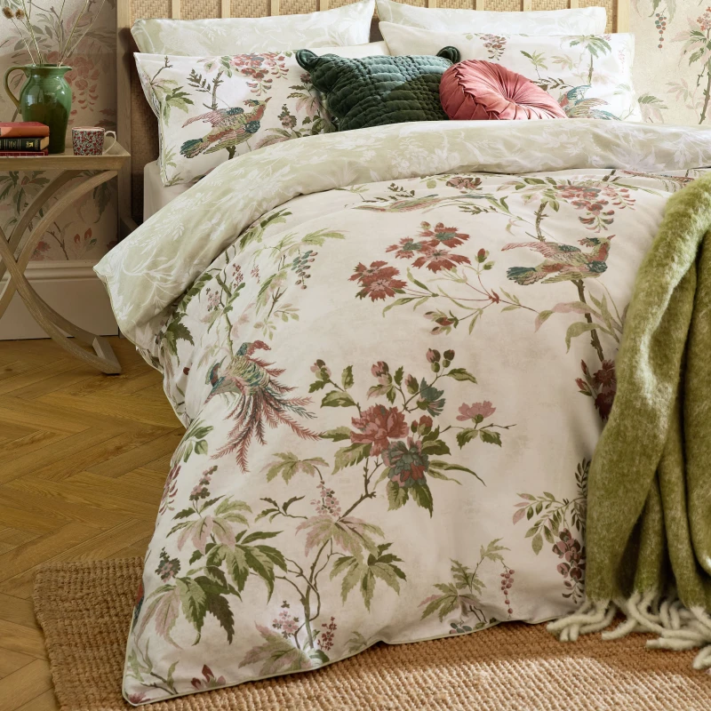 Image of Laura Ashley Attleton Duvet Cover Bedding Set Multi Sage