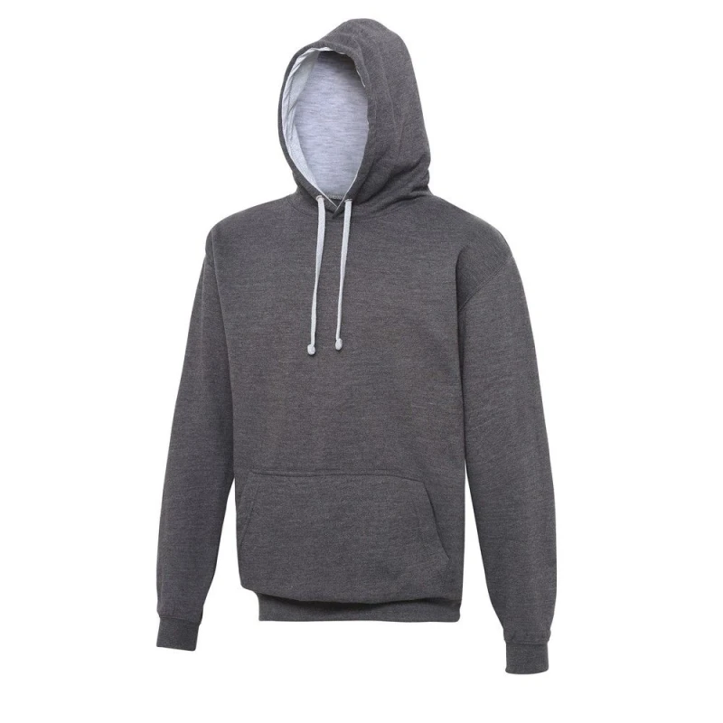 Image of AWDis AWDis Men Varsity Hooded Sweatshirt Hoodie in Mid Grey Size: Small Mid Grey S Male 5057520073781