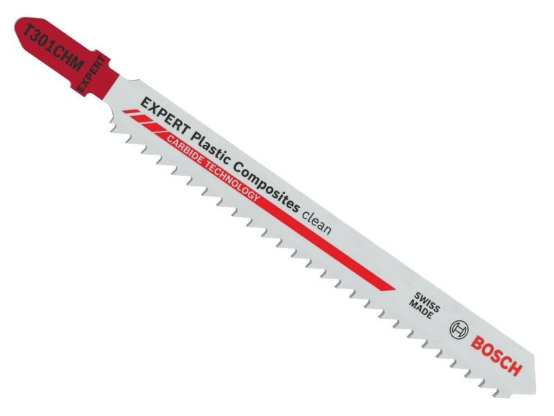 Image of Bosch Powertool Accessories EXPERT Plastic Composites Clean T301CHM Jigsaw Blade 117mm Pack of 3 2.608.902.471