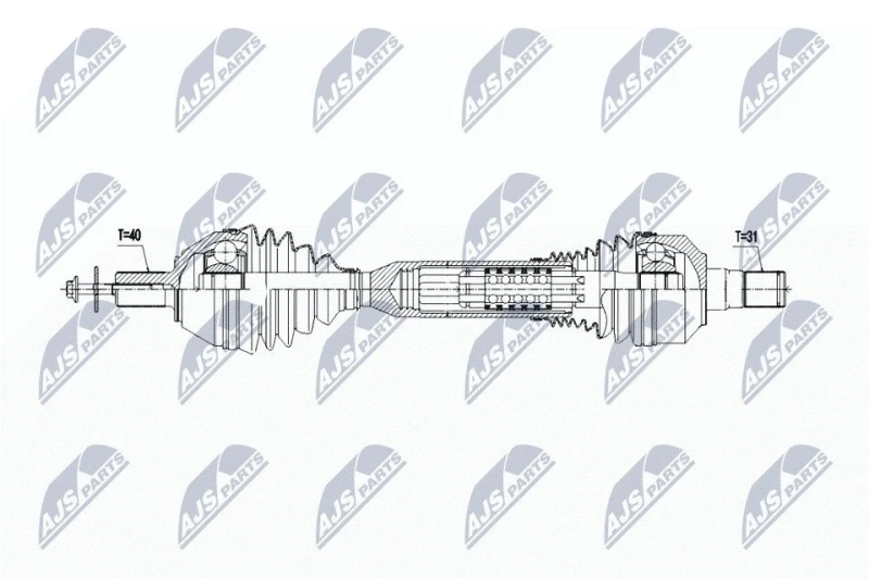 Image of NTY NPW-VV-148 Drive shaft Automatic Transmission, Front Axle Left Drive Shaft (13)