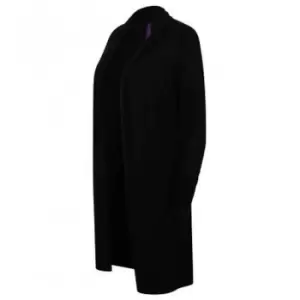 image of Henbury Womens/Ladies Long Line Open Cardigan (M) (Black)