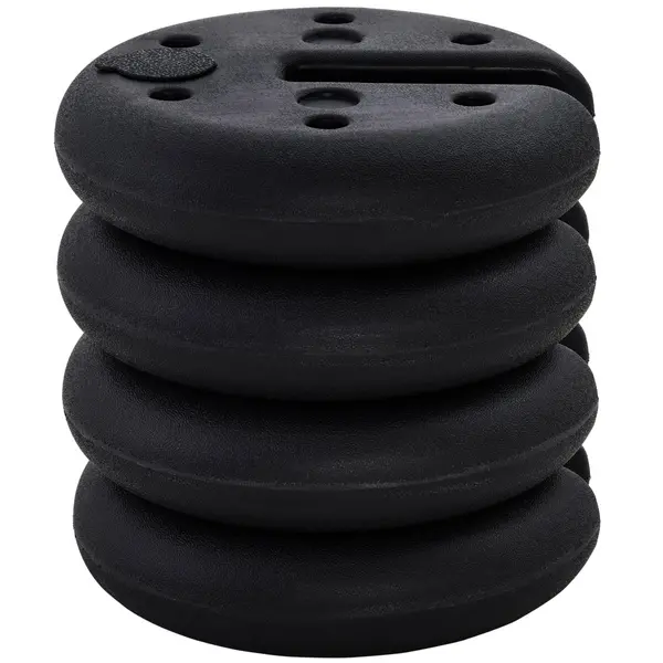 Image of Outsunny Set of 4 Gazebo Tent Canopy Weight Sand Fillable Strong Plastic Black