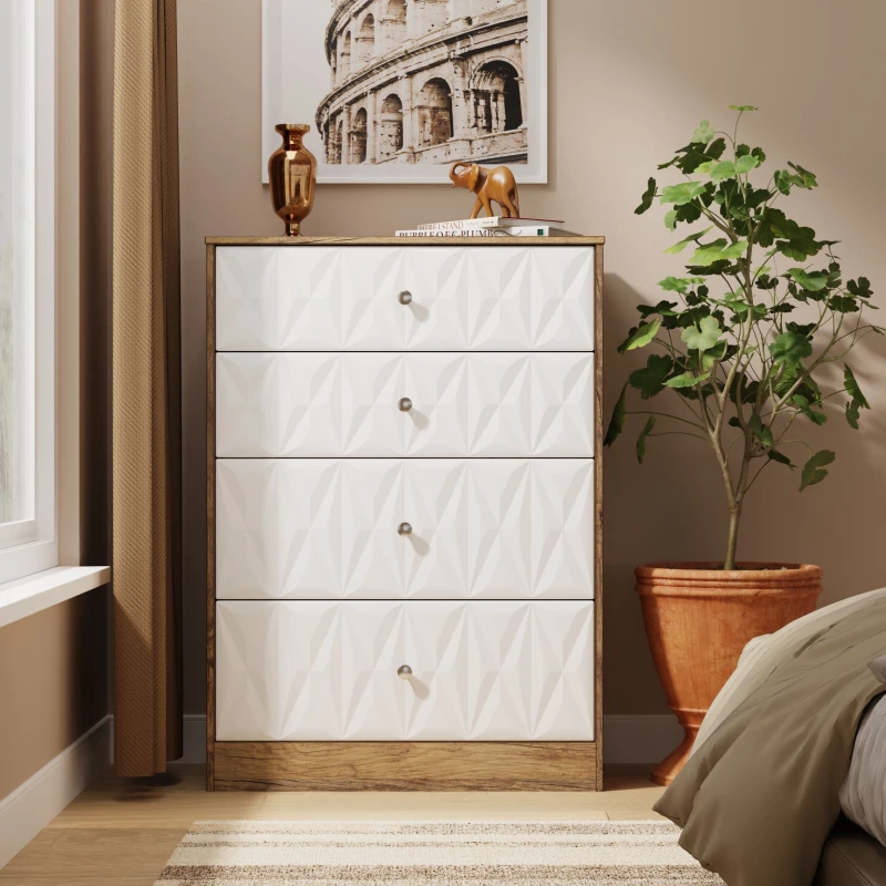 Image of Ready Assembled 2 U Memphis 4 Drawer Deep Chest (Ready Assembled) in Dark Brown Dark Brown Unisex