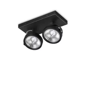 image of KONIG 2 Light Twin Ceiling Spotlight Black