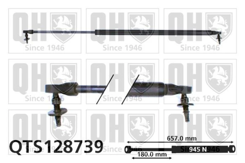 Image of QUINTON HAZELL Tailgate strut QUINTON HAZELL QTS128739