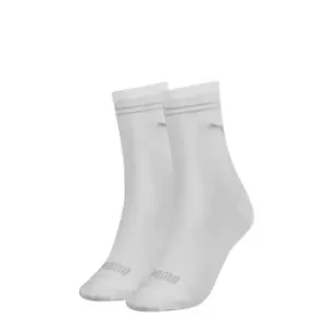 image of Puma 2 Pack Classic Socks Womens - White