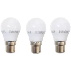 Image of Extrastar UK - 6W LED G45 Golf Ball Bulb B22 Warm white 3000K (Pack of 3)