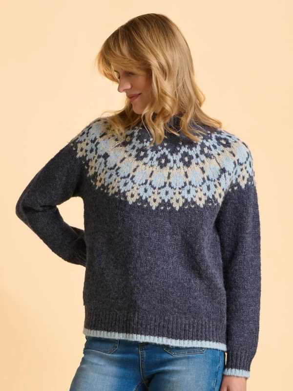 Image of Brakeburn Womens Windswept Jumper in Navy Size: 12 Navy Female 12