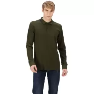 image of Regatta Mens Leaonzo Organic Cotton Long Sleeve Polo Shirt XXL - Chest 46-48' (117-122cm)