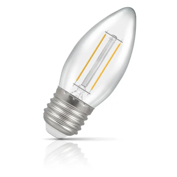 Image of Crompton Lamps LED Candle 2.5W E27 Dimmable Filament Cool White Clear (25W Eqv)