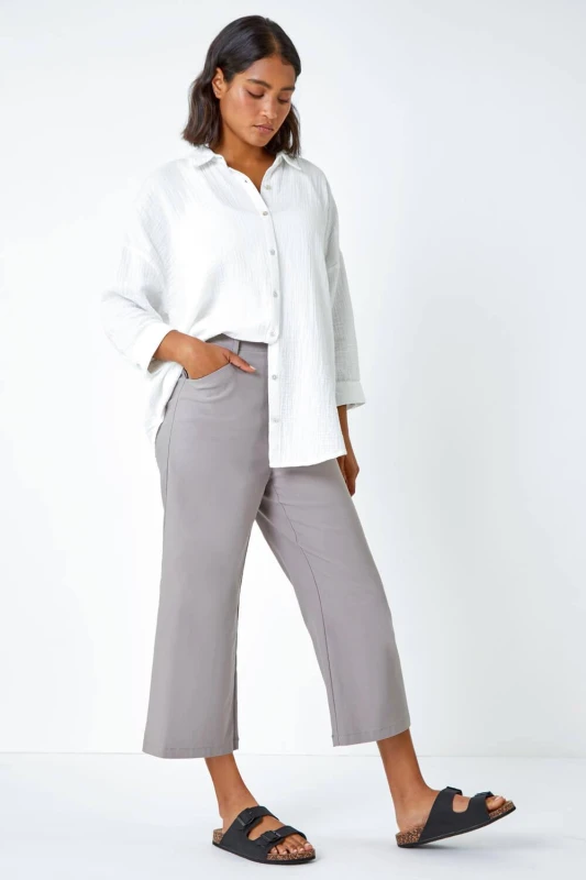 Image of Roman Womens Cropped Stretch Culotte in Taupe Size: 20 Taupe Female 20