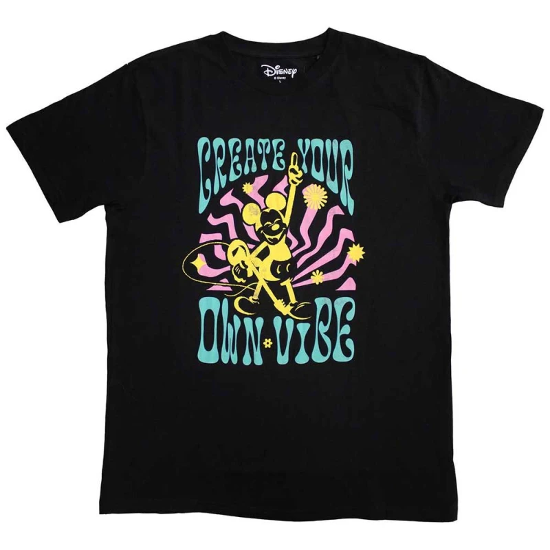 Image of Disney Mickey Mouse Create Vibe T Shirt Black unisex