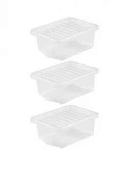 image of Wham Set Of 3 Clear Plastic Crystal Storage Boxes