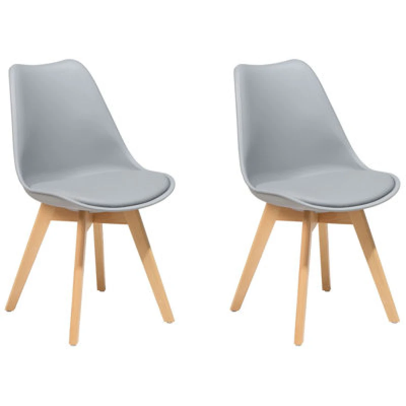 Image of Beliani Set Of 2 Dining Chairs Dakota Ii Grey