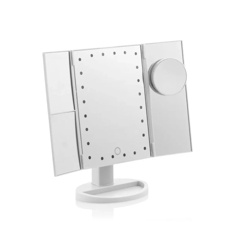 Image of InnovaGoods Magnifying mirror with LED 4-in-1 InnovaGoods Ledflect Blanc Unisex TU