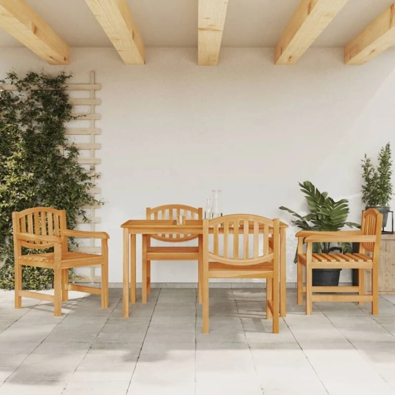 Image of VIDAXL 5 Piece Garden Dining Set Solid Wood Teak Vidaxl 3157927