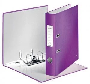 Image of Leitz 180 WOW Lever Arch File A4 50mm Purple PK10