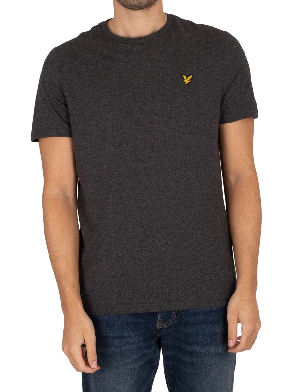 Image of Lyle & Scott Plain Organic Cotton T-Shirt Charcoal Marl S