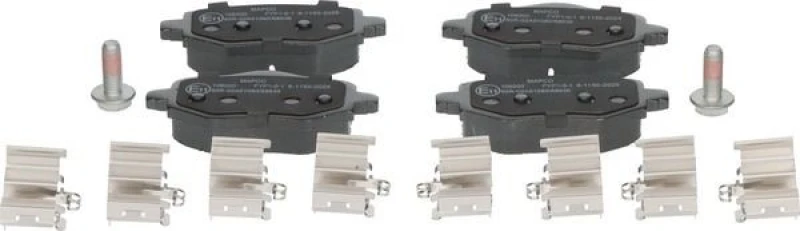 Image of MAPCO 106000 Brake pad set Rear Axle, excl. wear warning contact, with accessories, with brake caliper screws Brake Pad Set,disc brake (402)
